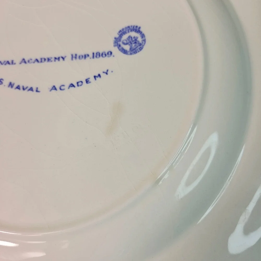 Wedgwood‎ US Naval Academy Hop 1869 Plate Blue White Transferware 10